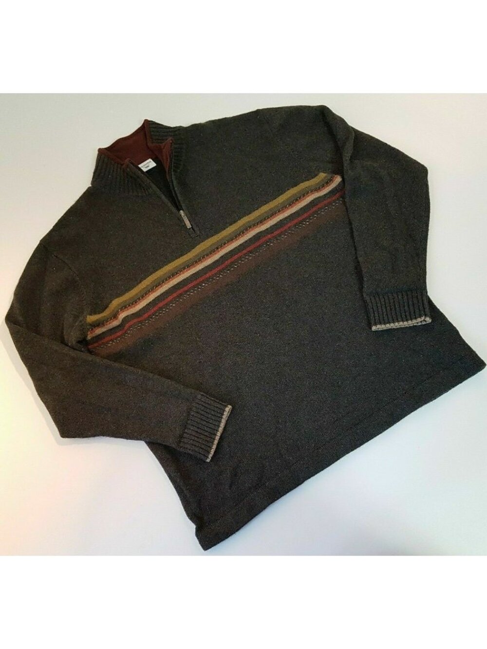 Columbia Pullover Sweater Stripes Men's Size XL Gray